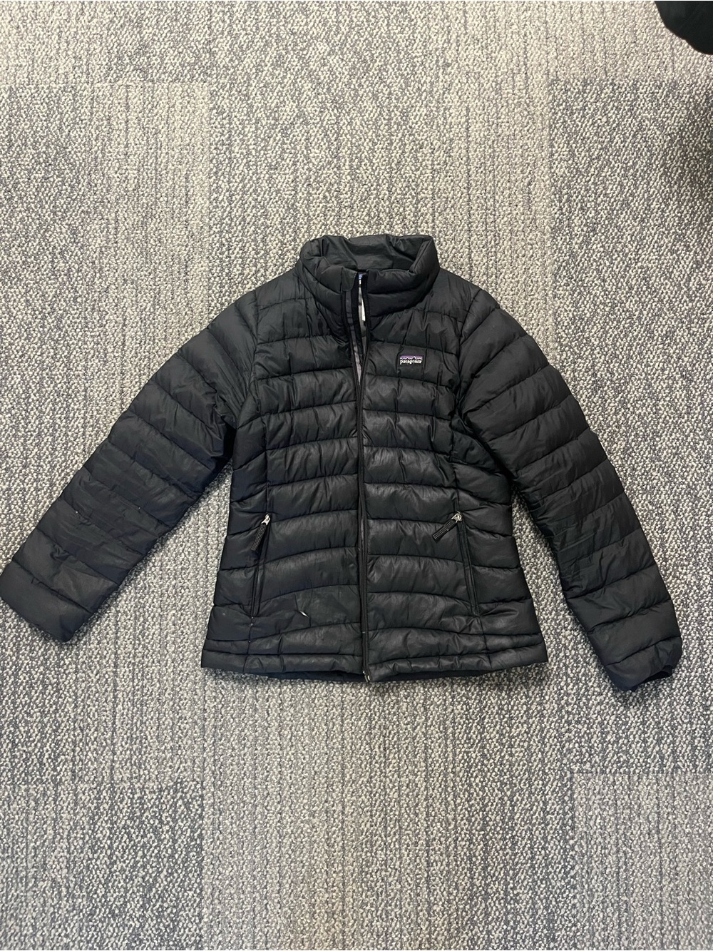 Patagonia Girls Black Down Jacket, Size Large